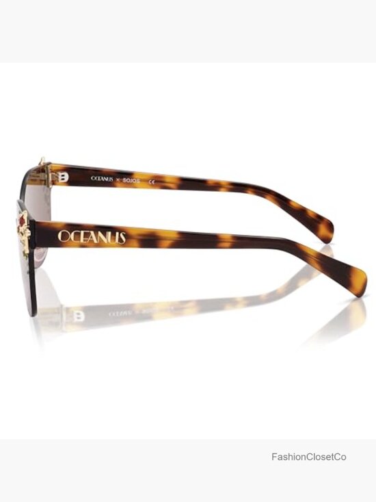 Oversized Square Acetate Limited-Edition Sunglasses with Star Accents UV400